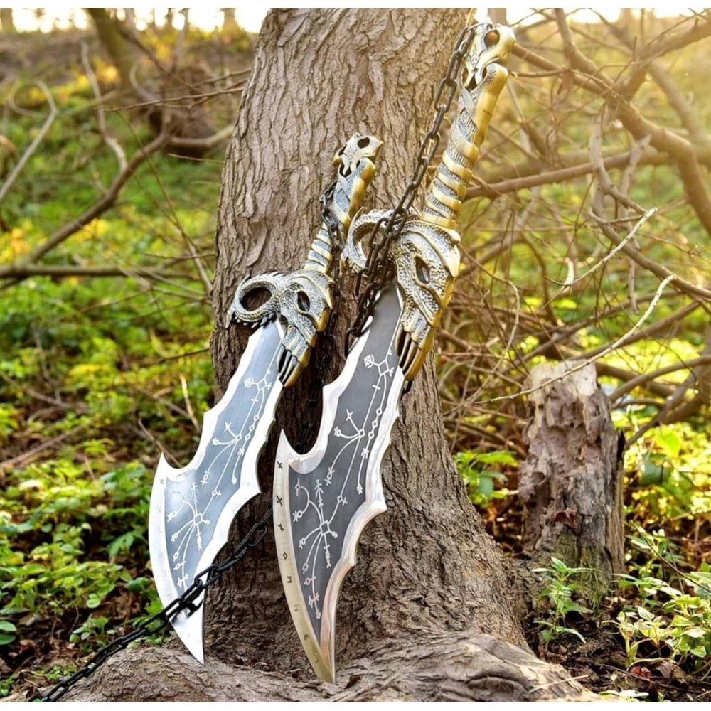 God Of War Blades Of Chaos Axe Set Cosplay Replica Gift For Him Christmas Or Anniversary Gift 0