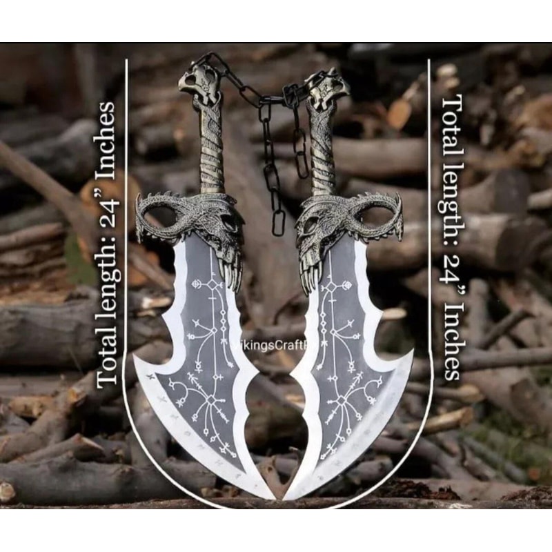 God Of War Blades Of Chaos Axe Set Cosplay Replica Gift For Him Christmas Or Anniversary Gift 6