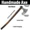 Rugged Viking Battle Axe HandForged Bearded Axe With Long Handle 0