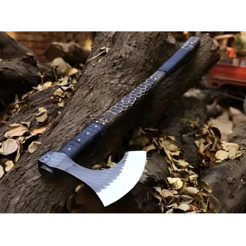 Rugged Viking Battle Axe HandForged Bearded Axe With Long Handle 6
