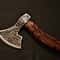 Handmade Viking Axe Etched Carbon Steel Blade With Rosewood Handle Display Piece Christmas Gift 4