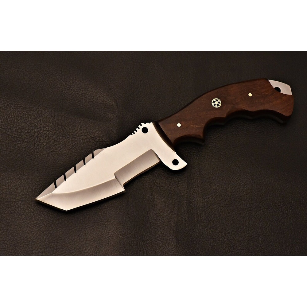 HeavyDuty Tracker Knife D2 Tool Steel Rosewood Handle Everyday Field Utility 0