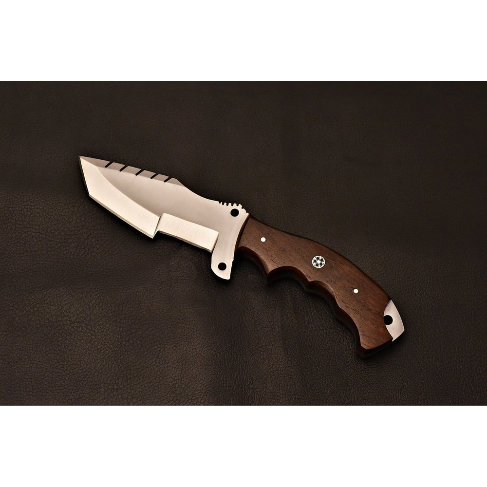 HeavyDuty Tracker Knife D2 Tool Steel Rosewood Handle Everyday Field Utility 2