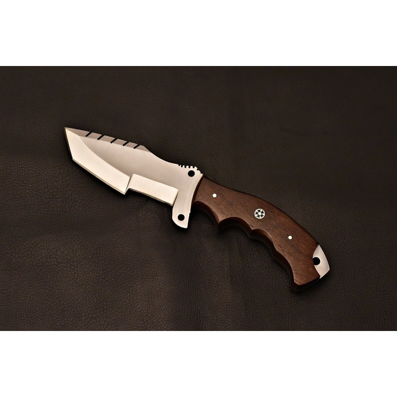 HeavyDuty Tracker Knife D2 Tool Steel Rosewood Handle Everyday Field Utility 2