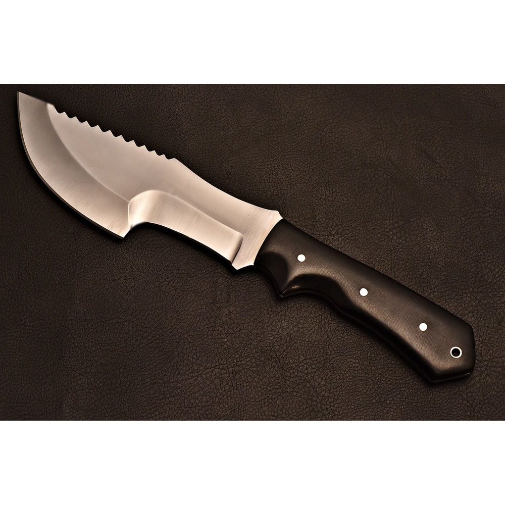 Handmade Tracker Knife 1095 High Carbon Steel Field Blade With Leather Sheath Birthday Gift Anni 1