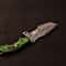 Artisan Damascus Tracker Knife Green Hardwood Handle Fixed Blade Anniversary Gifts 4