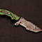 Artisan Damascus Tracker Knife Green Hardwood Handle Fixed Blade Anniversary Gifts 6