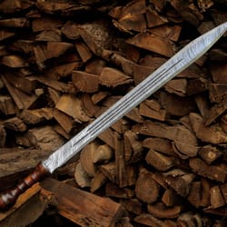 hand forged damascus steel viking long sword 40" medieval handmade collector sword