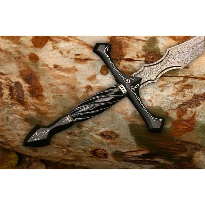 Handcrafted Fantasy Sword Damascus Steel Viking Cosplay Display Piece 3