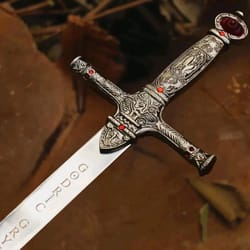 handcrafted medieval knight sword 38" ornate crossguard fantasy collector blade