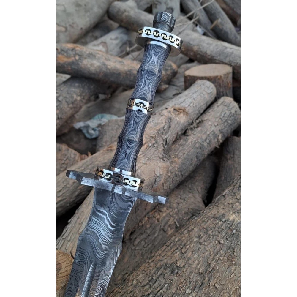 Premium Handmade Damascus Sword Viking Style Full Tang Display Blade 7