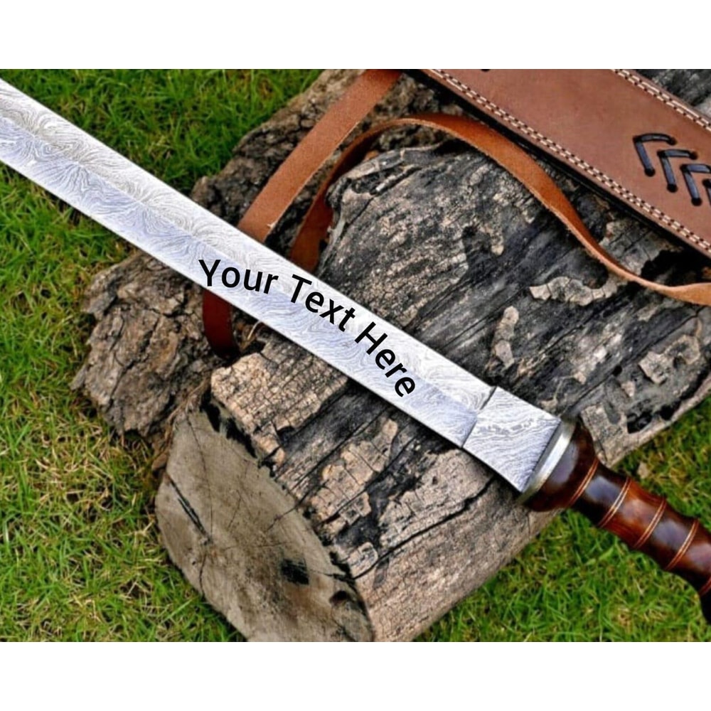 Handmade Damascus Steel Roman Gladius Sword Medieval Collectible Blade With Leather Sheath 1