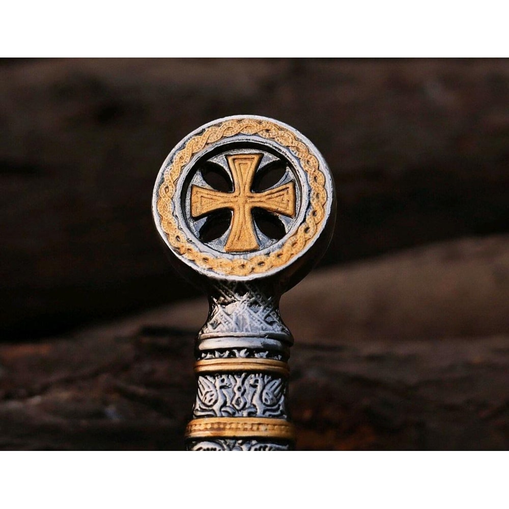 Medieval Knight Long Sword Replica Handcrafted Crusader Blade Fantasy Decor Display 4