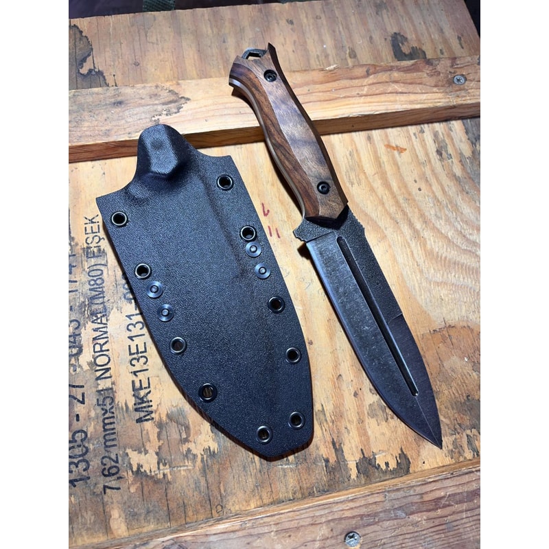 Tactical Sleipner Steel Knife Walnut Wood Full Tang Survival Blade Hunting Knife Camping Knife O 1