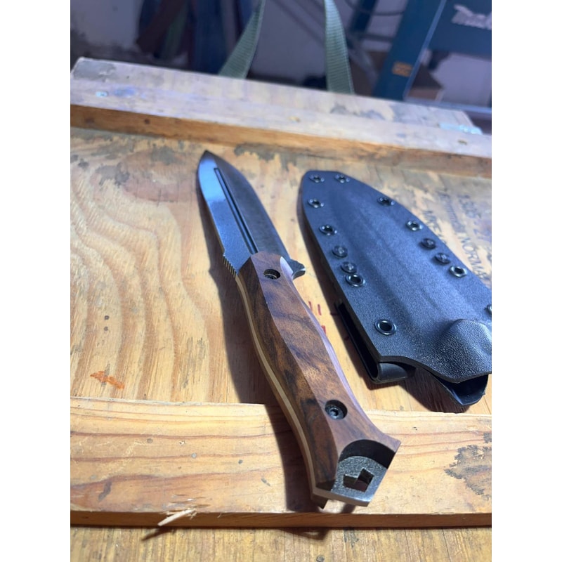 Tactical Sleipner Steel Knife Walnut Wood Full Tang Survival Blade Hunting Knife Camping Knife O 2