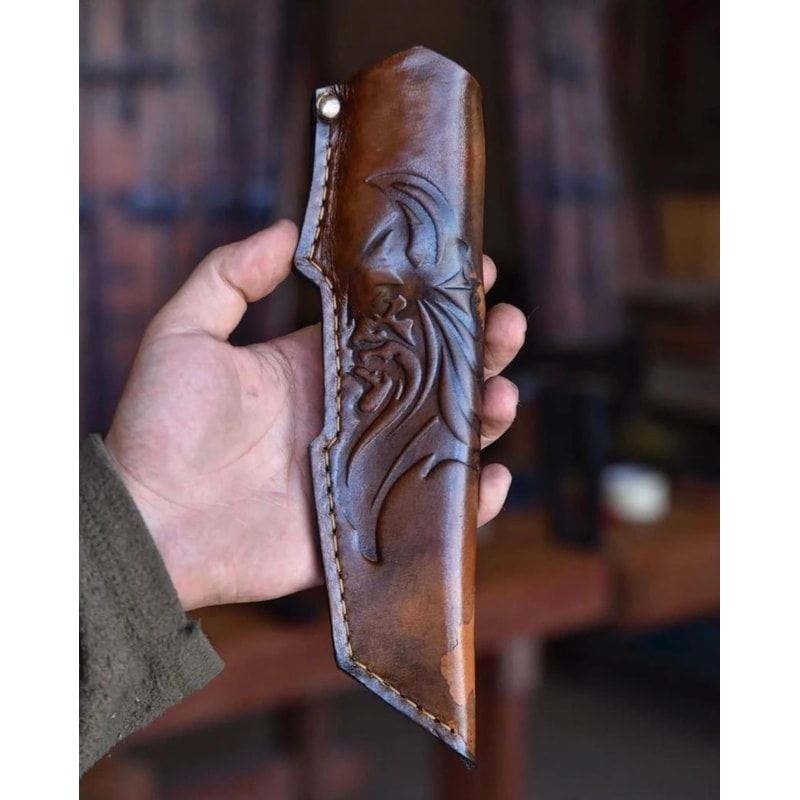 Tracker Knife Sleipner Steel Full Tang Outdoor Knife With Walnut Wood Handle Stonewashed Finish Ca 0