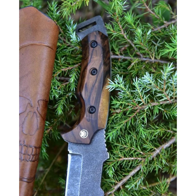 Tracker Knife Sleipner Steel Full Tang Outdoor Knife With Walnut Wood Handle Stonewashed Finish Ca 4