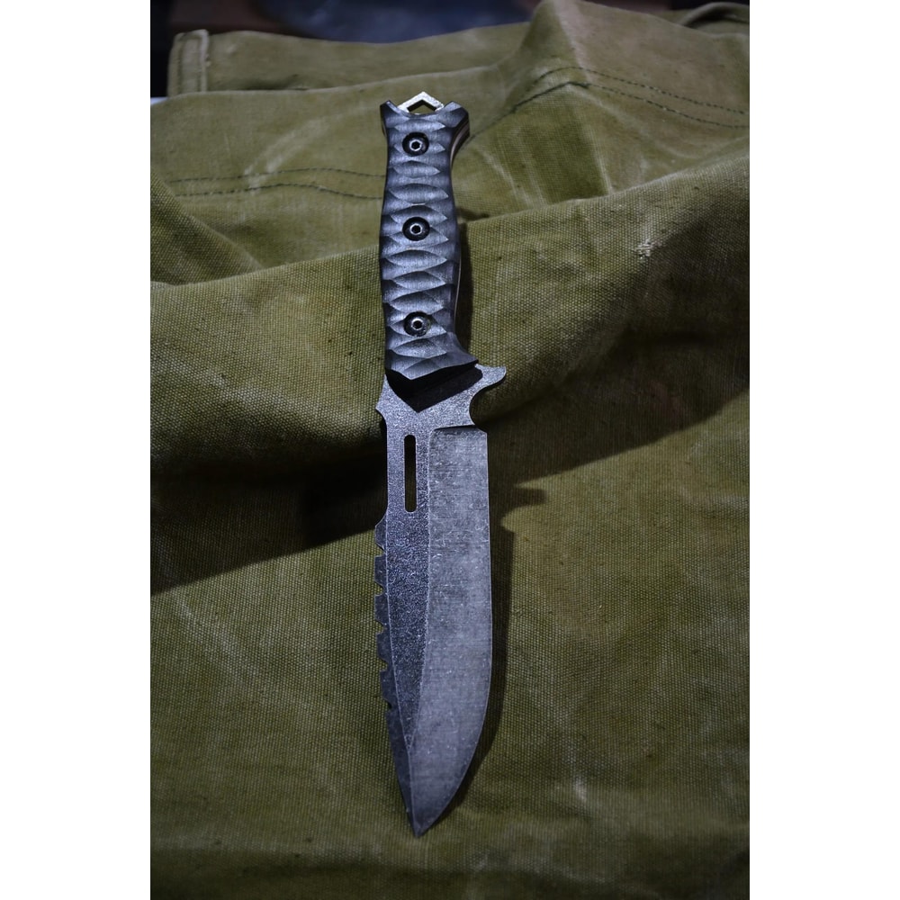 Compact Combat Knife In Sleipner Steel With Rugged Stonewashed Finish 4