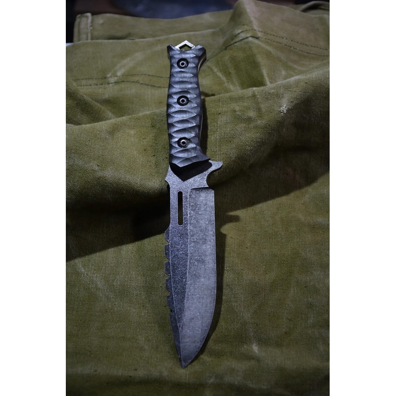 Compact Combat Knife In Sleipner Steel With Rugged Stonewashed Finish 4