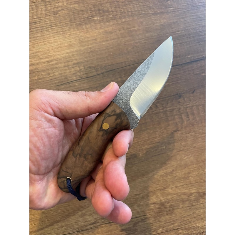 Small Hunting Knife N690 Steel Full Tang Skinning Knife With Walnut Wood Handle 0