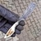 Damascus Collector Knife With Stag Horn Handle Leather Storage Case 5