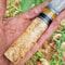 Premium Blacksmith Forged Puukko Knife In Damascus Steel With Natural Wood Handle 3