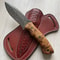 Blacksmith Forged Damascus Camping Knife With Full Tang Chestnut Wood Grip 6