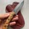 Blacksmith Forged Damascus Camping Knife With Full Tang Chestnut Wood Grip 7