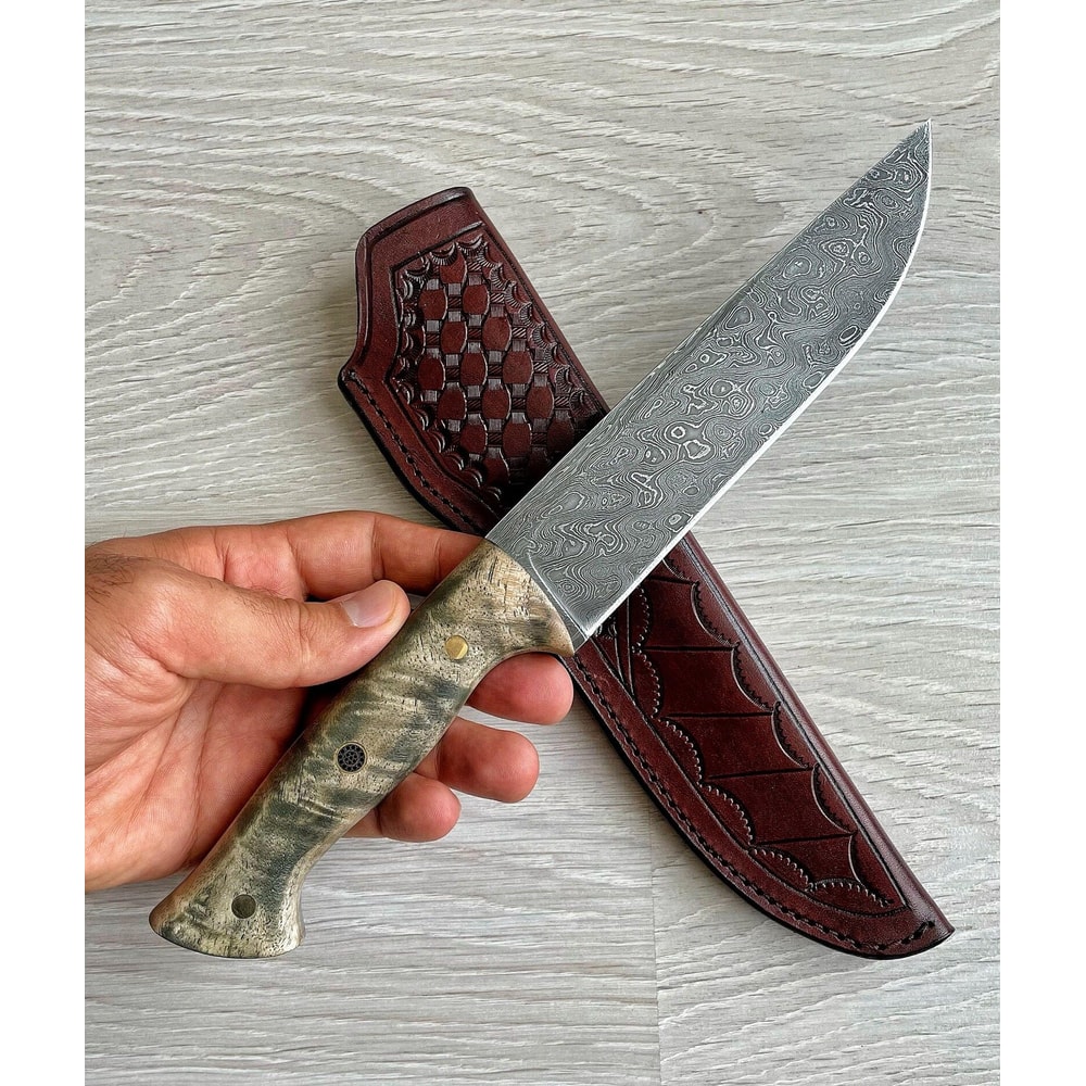 Premium 150 Layer Damascus Steel Butcher Knife For Meat Cutting Kitchen Prep 9