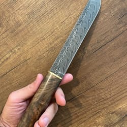 premium 150 layer damascus steel outdoor knife with walnut wood handle