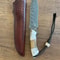 Premium Full Tang Damascus Steel Survival Knife With Stag Horn Silverberry Grip 0