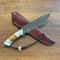 Premium Full Tang Damascus Steel Survival Knife With Stag Horn Silverberry Grip 8