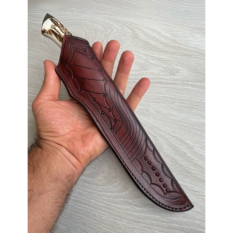 Premium Full Tang Damascus Steel Hunting Knife For Camping Bushcraft Use 4