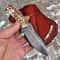 Premium 150 Layer Damascus Steel Bushcraft Knife With Natural Stag Horn Grip 8