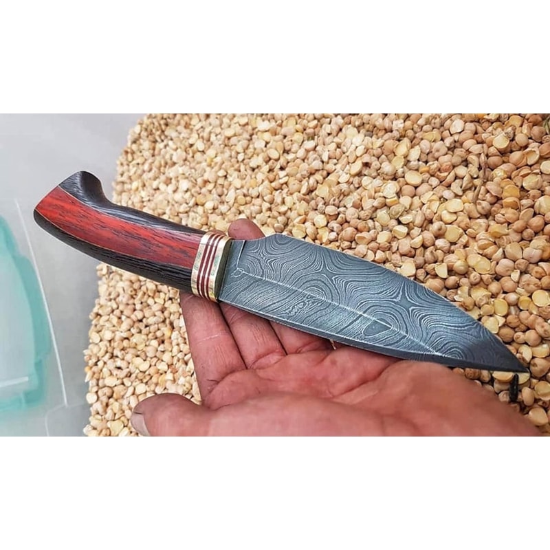 Premium 150 Layer Damascus Steel Outdoor Knife With Padauk Wenge Handle 0