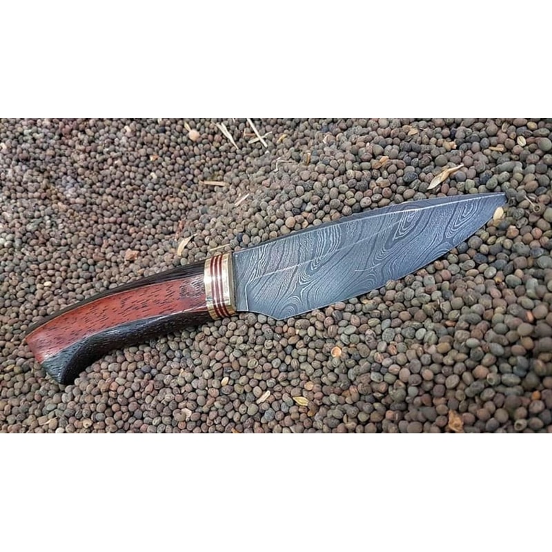 Premium 150 Layer Damascus Steel Outdoor Knife With Padauk Wenge Handle 1