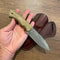 Premium 150 Layer Damascus Steel Camping Knife With Full Tang Green Rosewood Grip 0