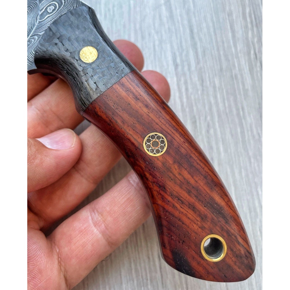 Damascus Hunting Knife 150 Layers Blacksmith Made Camping Knife Cocobolo Wood Handle 6
