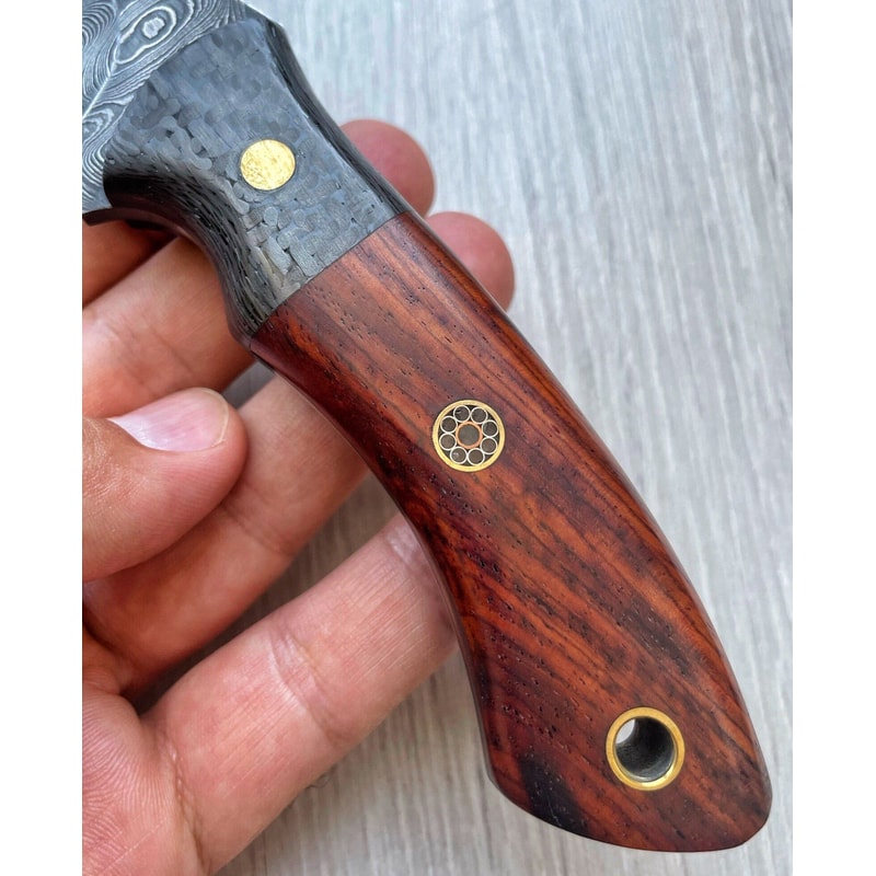 Damascus Hunting Knife 150 Layers Blacksmith Made Camping Knife Cocobolo Wood Handle 6