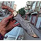 Handmade Damascus Camping Knife Chestnut Wood Handle Outdoor Survival Blade 5
