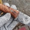 Damascus Hunting Knife 150 Layers Full Tang Camping EDC Knife Chestnut Wood Handle 3