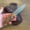 Damascus EDC Knife 150 Layers Full Tang Camping Knife Gloss Finished Chestnut Handle 8