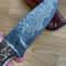 Damascus Camping Survival Knife With Stag Horn Handle Leather Sheath 1