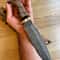 Full Tang Damascus Bowie Hunting Knife With Walnut Ebony Wood Handle 7
