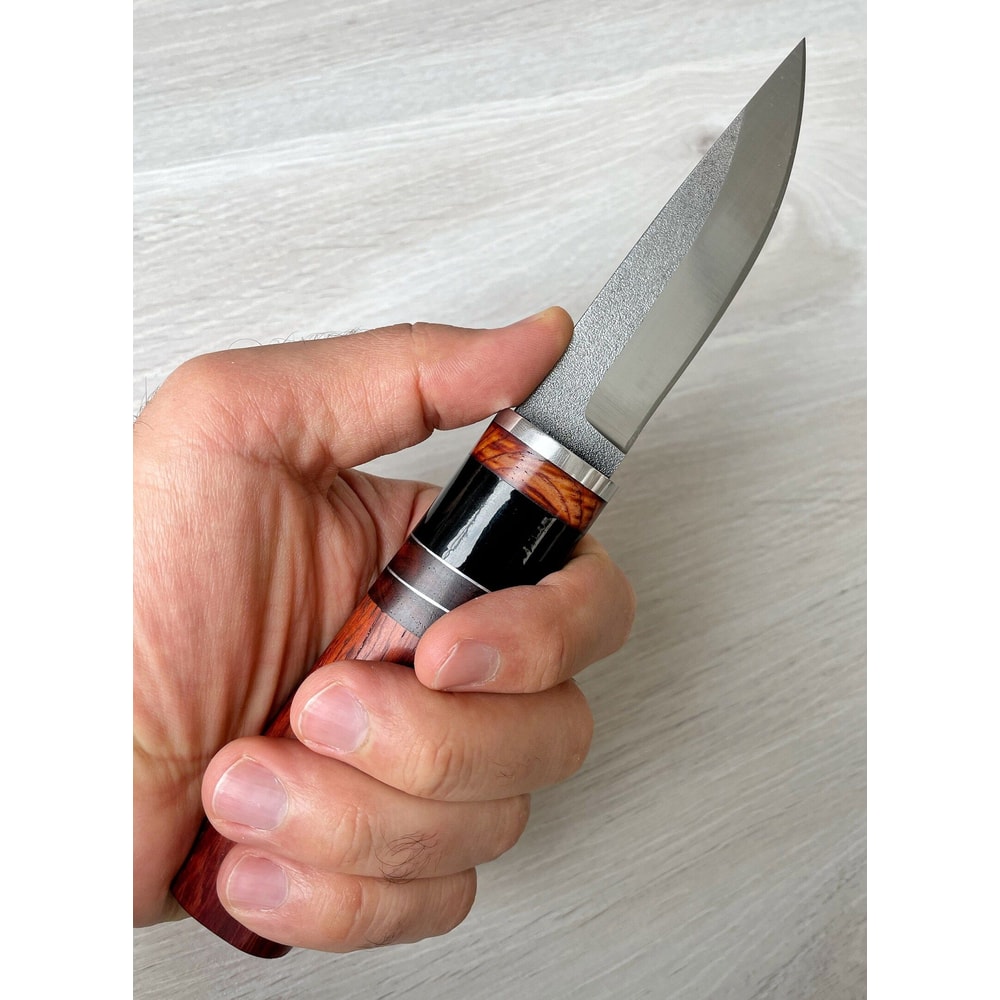 Full Tang Puukko Camping Knife With Padouk Wood Cow Horn Grip 2