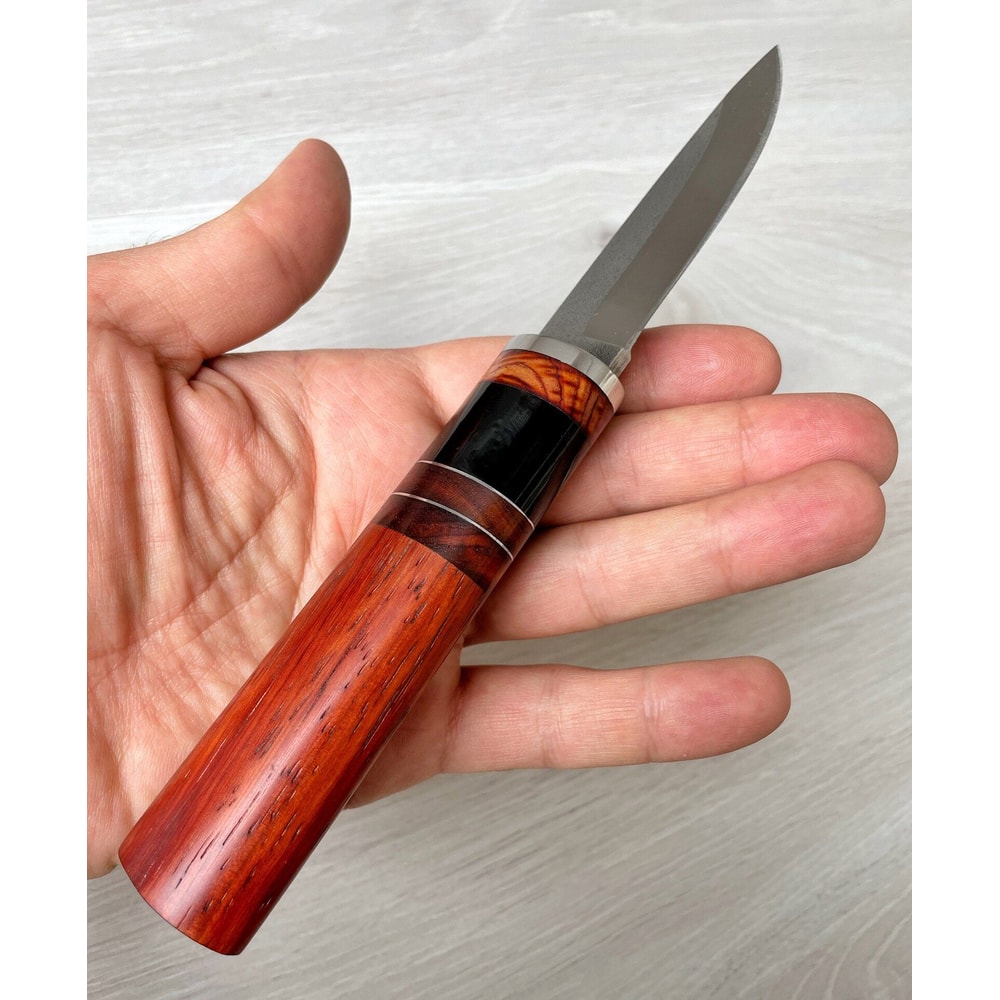Full Tang Puukko Camping Knife With Padouk Wood Cow Horn Grip 3