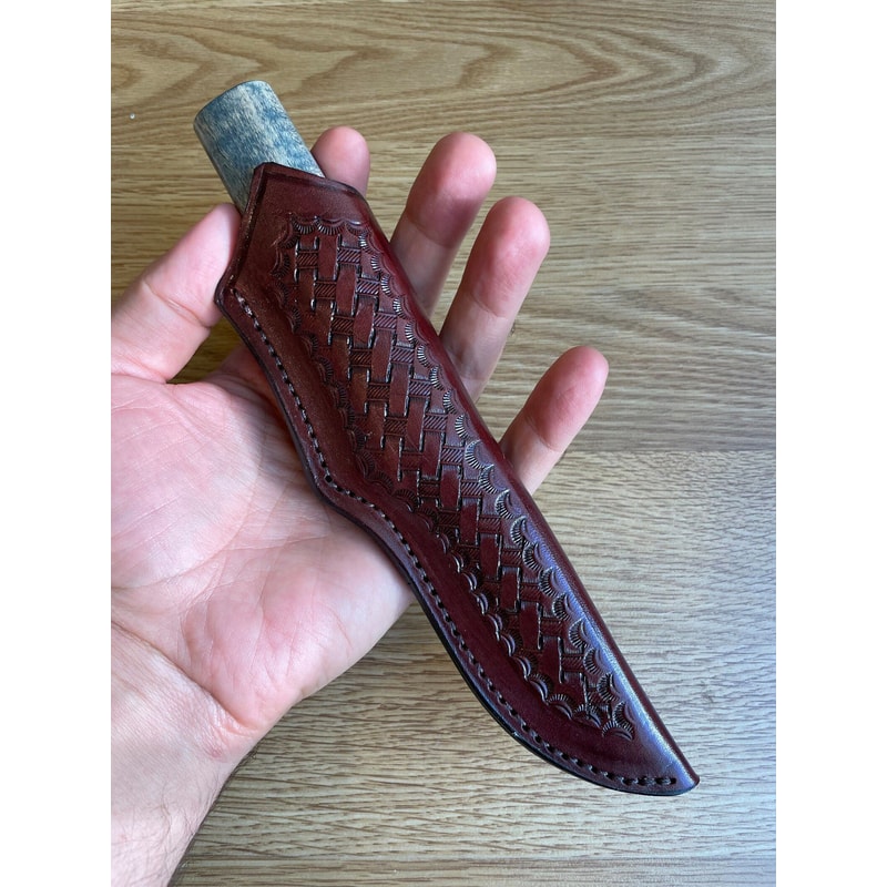 Puukko Knife N690 Steel Bushcraft Camping Knife Padouk Cow Horn Handle 0