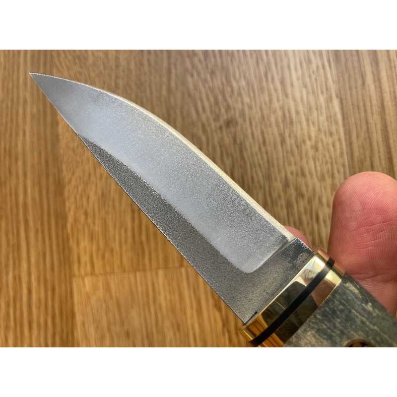 Puukko Knife N690 Steel Bushcraft Camping Knife Padouk Cow Horn Handle 5