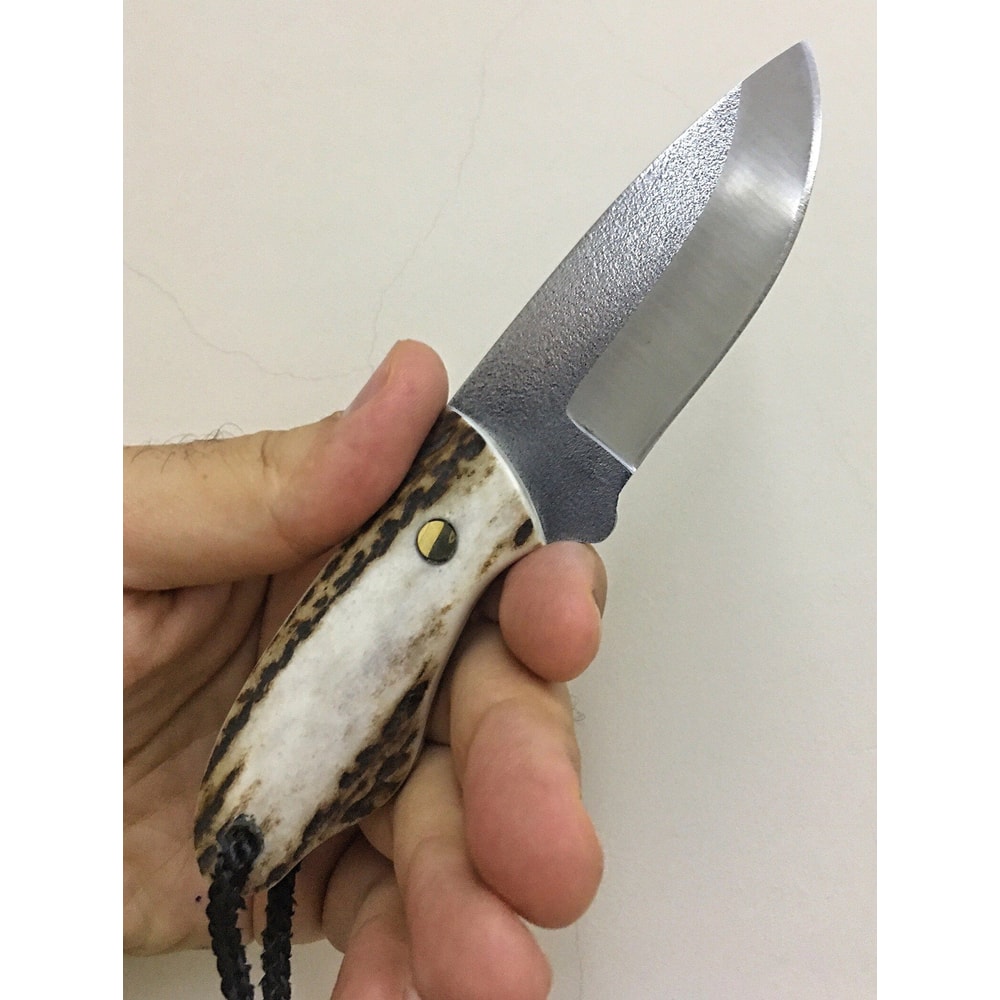 Handmade Mini Bushcraft Knife N690 Steel Outdoor EDC Blade With Stag Horn Grip 0