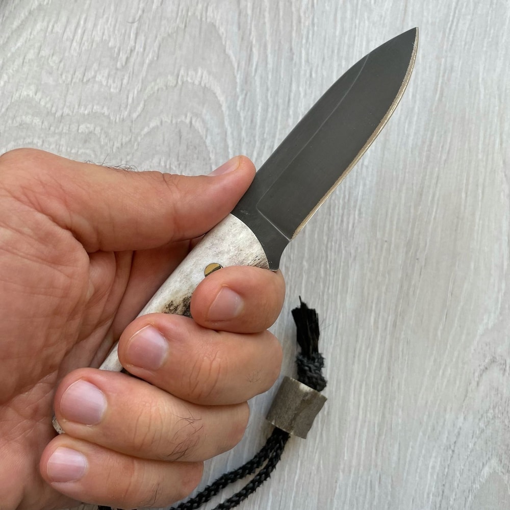 Handmade Mini Bushcraft Knife 1075 Carbon Steel Outdoor EDC Blade 6
